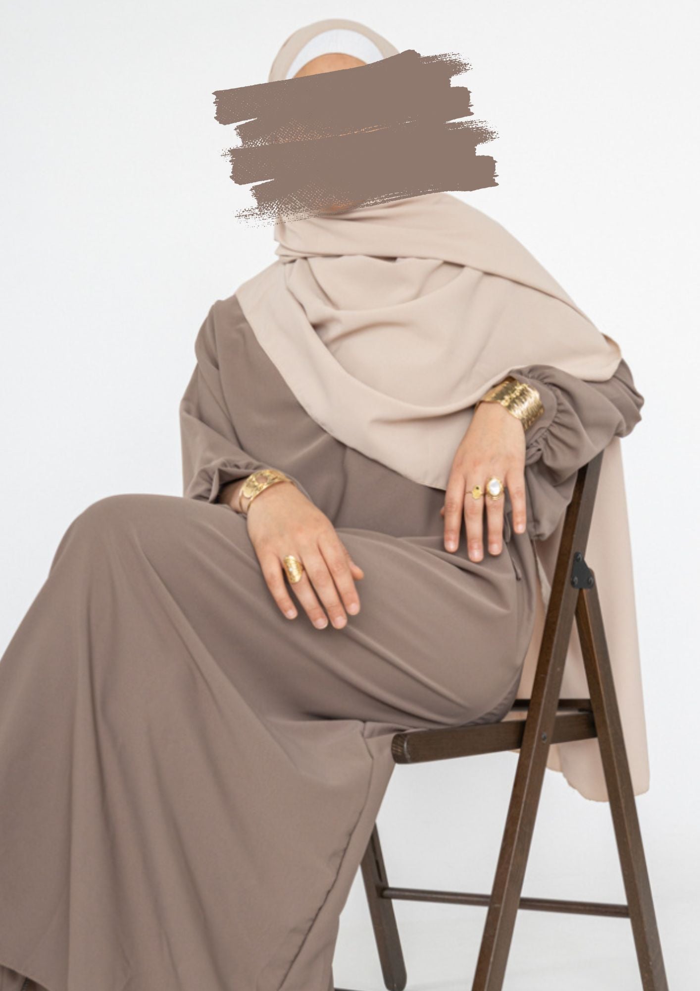 Abaya - Silk - Dress - Taupe