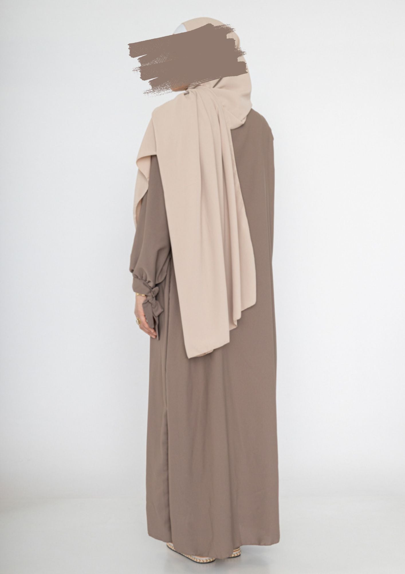 Abaya - Silk - Dress - Taupe